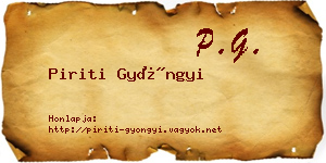 Piriti Gyöngyi névjegykártya
